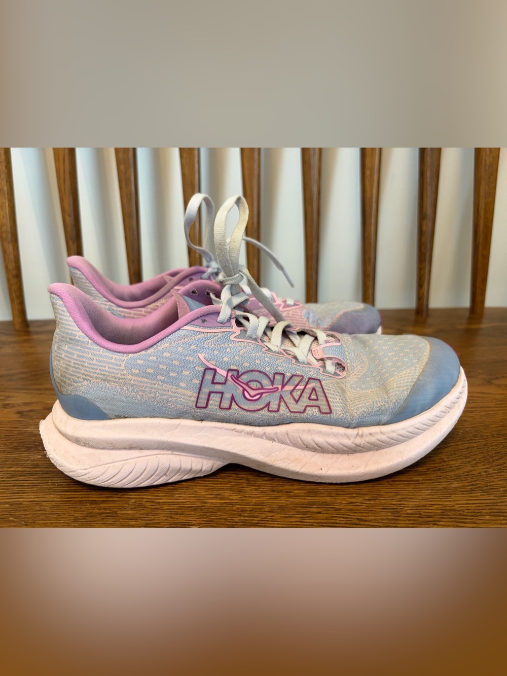 Hoka One One Mach 6 Running Shoes Light Blue/Pink Youth Size 5